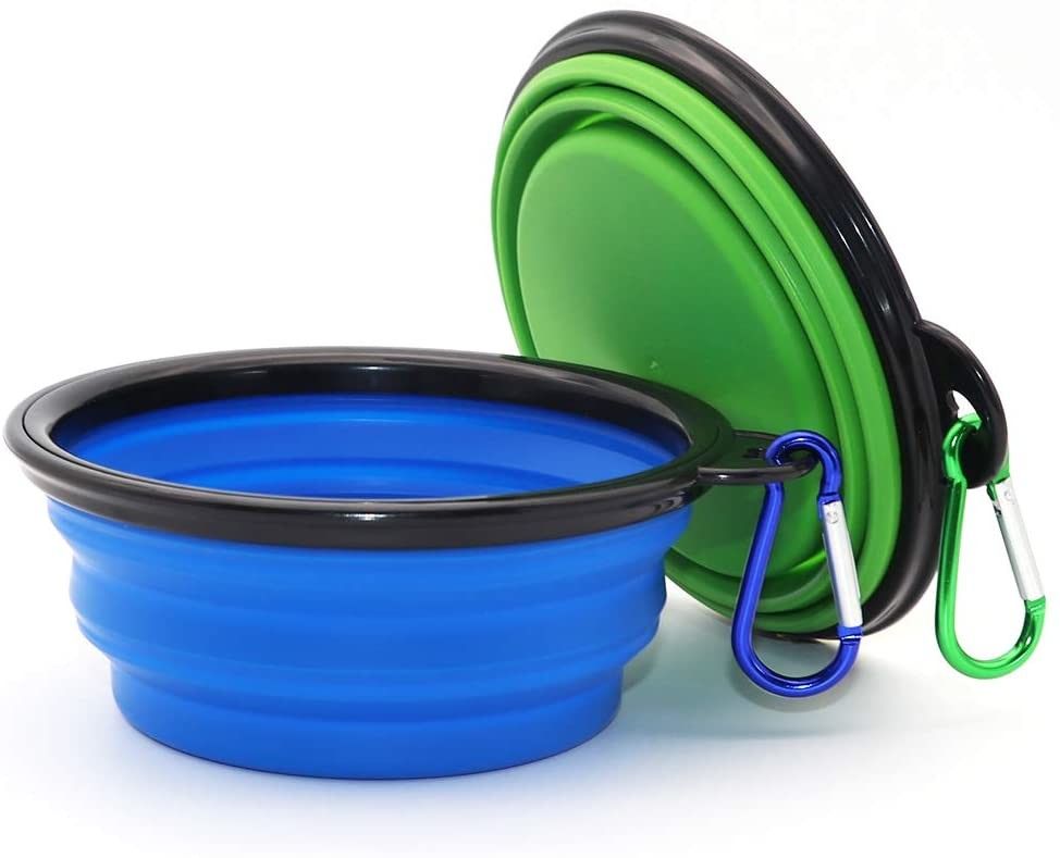 Alimentatore del cane della ciotola dell'acqua del cane di Carabiner dell'ABS del TPE pieghevole per gli animali domestici