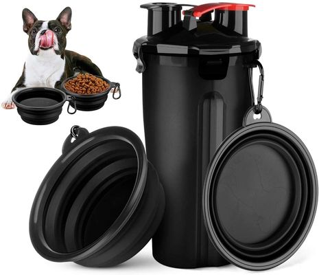 Bottiglia di acqua portatile 2 in 1 per la camminata all'aperto dei cani con la ciotola pieghevole